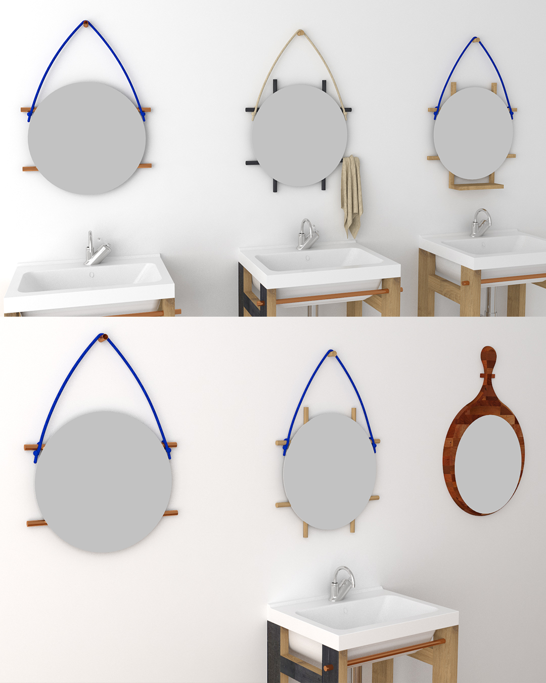 Ekologická koupelna na míru, designové zrcadla
